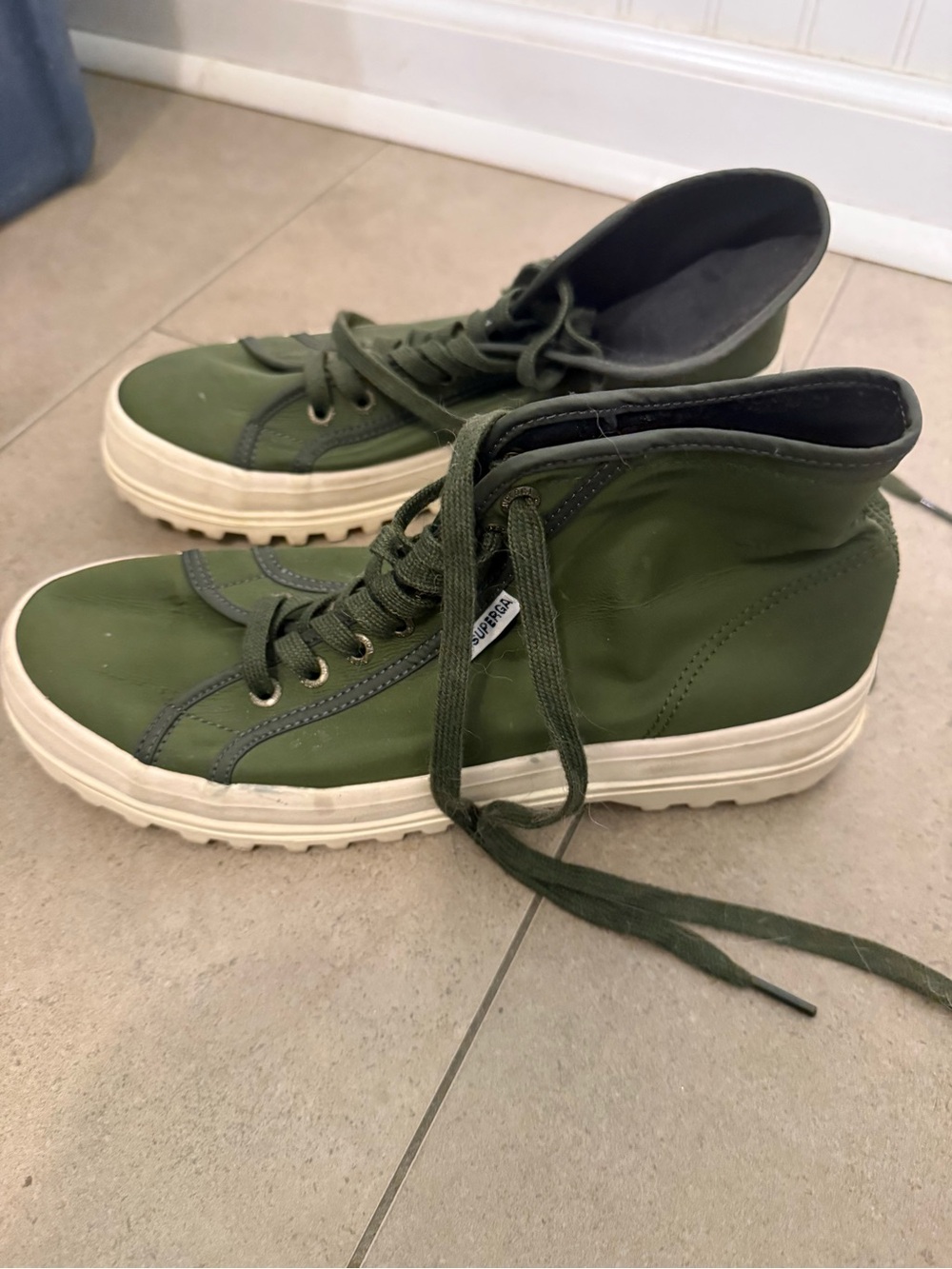 Superga Olive Green High-Top Sneakers